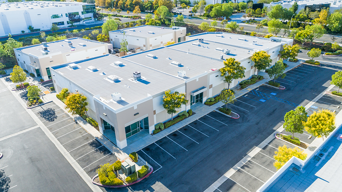 Aerial View Ng Industrial Commerce Office Buildings.