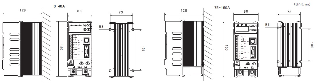 NK10T scr power regulator dimension