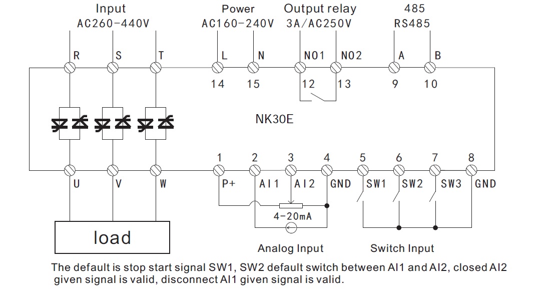 NK30E scr power regulator terminal